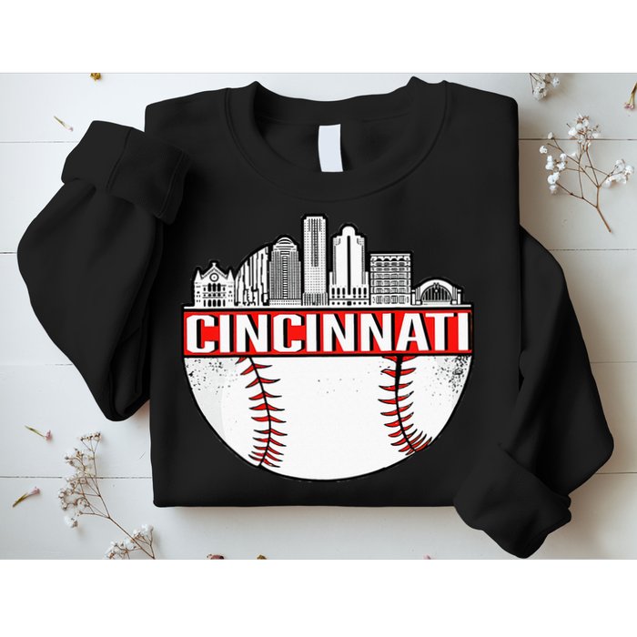 Cincinnati Vintage Baseball Distressed Gameday Retro Sweatshirt