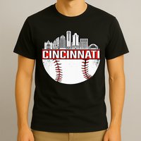 Cincinnati Vintage Baseball Distressed Gameday Retro T-Shirt