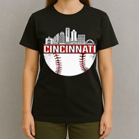 Cincinnati Vintage Baseball Distressed Gameday Retro T-Shirt