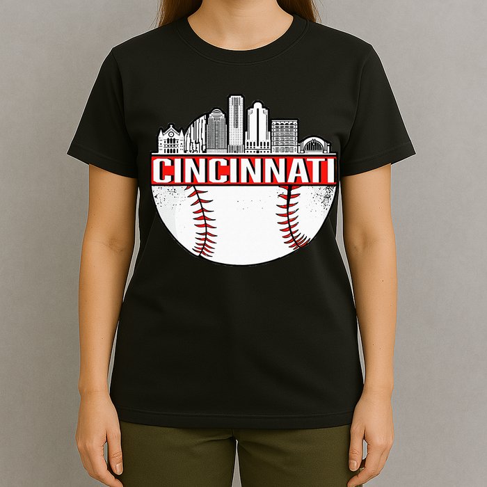 Cincinnati Vintage Baseball Distressed Gameday Retro T-Shirt