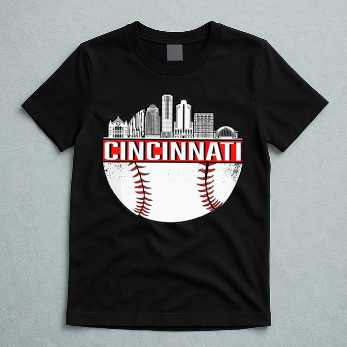 Cincinnati Vintage Baseball Distressed Gameday Retro T-Shirt