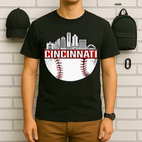 Cincinnati Vintage Baseball Distressed Gameday Retro T-Shirt