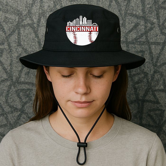 Cincinnati Vintage Baseball Distressed Gameday Retro Bucket Hat