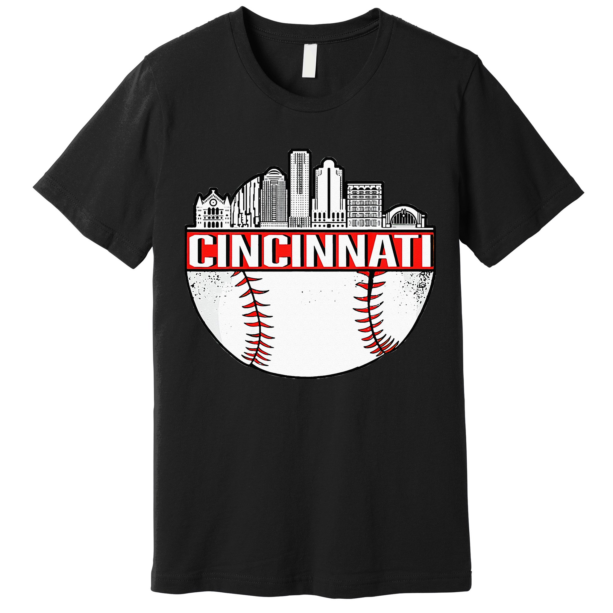 Cincinnati Vintage Baseball Distressed Gameday Retro Premium T-Shirt
