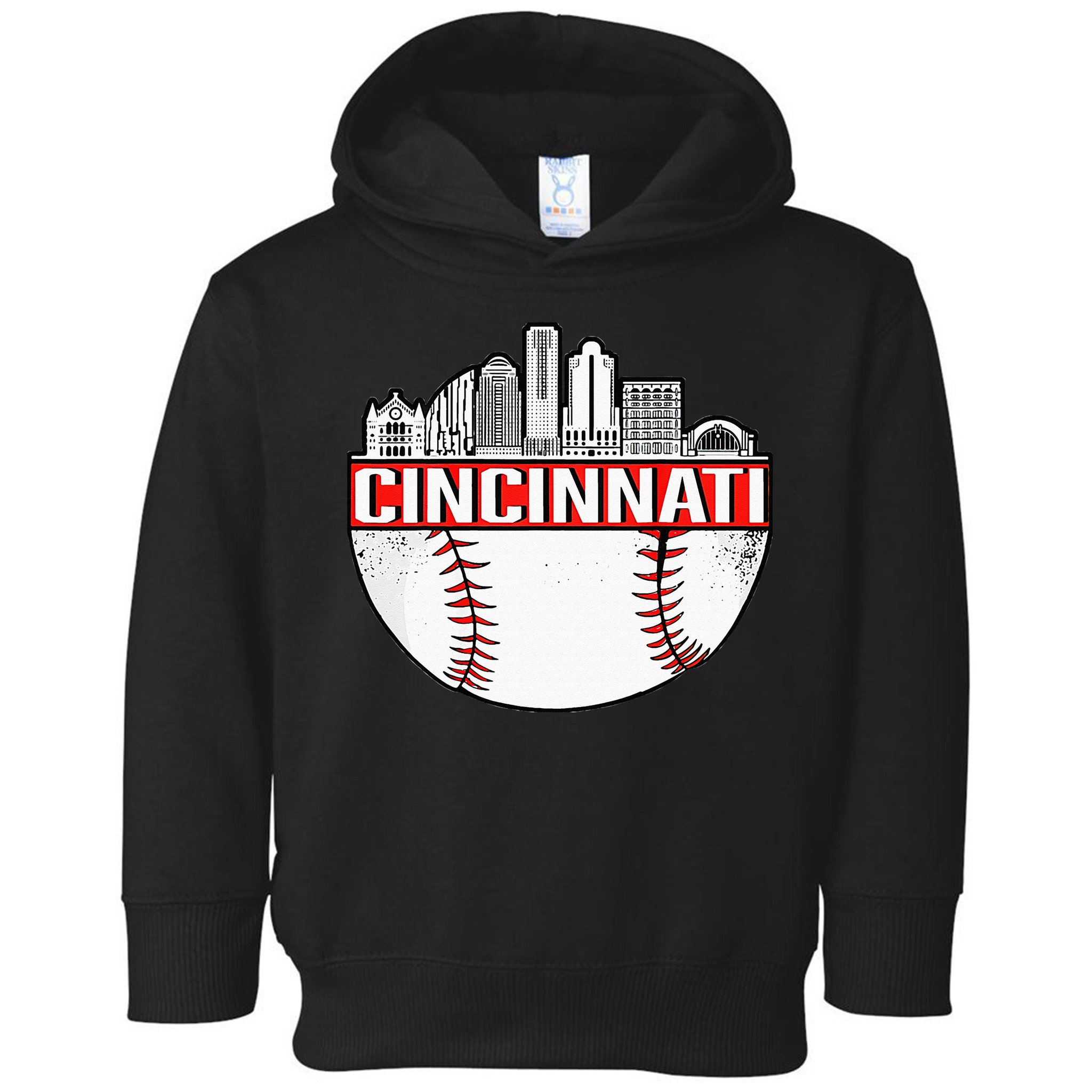 Cincinnati Vintage Baseball Distressed Gameday Retro Toddler Hoodie
