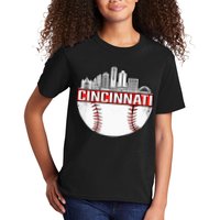 Cincinnati Vintage Baseball Distressed Gameday Retro Kids T-Shirt
