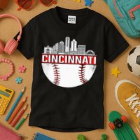 Cincinnati Vintage Baseball Distressed Gameday Retro Kids T-Shirt
