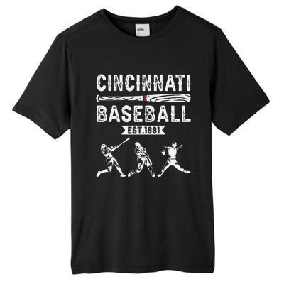 Cincinnati Vintage Baseball Lover Tall Fusion ChromaSoft Performance T-Shirt