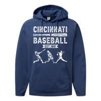 Cincinnati Vintage Baseball Lover Performance Fleece Hoodie