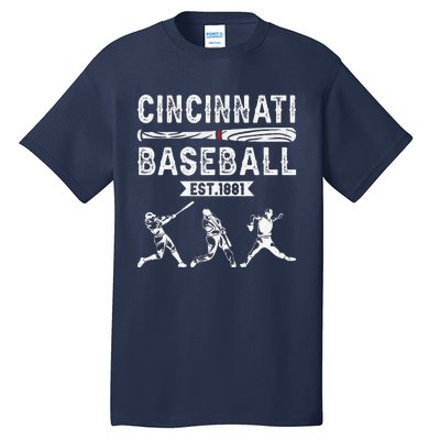 Cincinnati Vintage Baseball Lover Tall T-Shirt