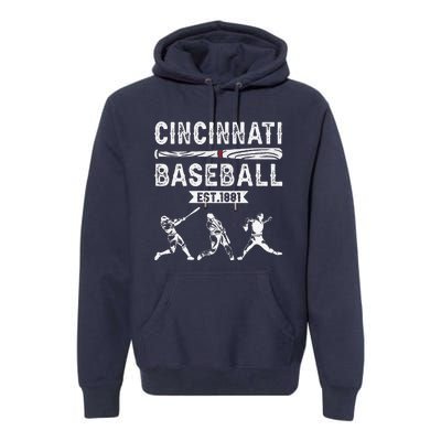 Cincinnati Vintage Baseball Lover Premium Hoodie