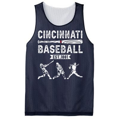 Cincinnati Vintage Baseball Lover Mesh Reversible Basketball Jersey Tank