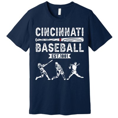 Cincinnati Vintage Baseball Lover Premium T-Shirt