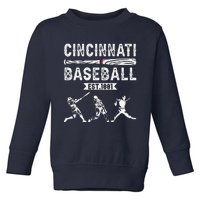 Cincinnati Vintage Baseball Lover Toddler Sweatshirt