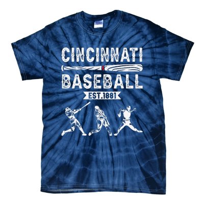 Cincinnati Vintage Baseball Lover Tie-Dye T-Shirt