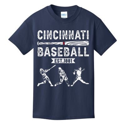 Cincinnati Vintage Baseball Lover Kids T-Shirt