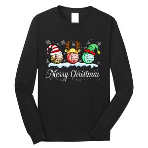 Christmas Volleyball Ball Santa Hat Funny Sport Xmas Long Sleeve Shirt