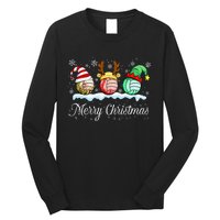 Christmas Volleyball Ball Santa Hat Funny Sport Xmas Long Sleeve Shirt