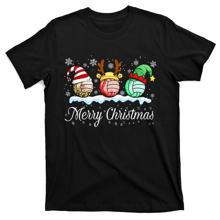 Christmas Volleyball Ball Santa Hat Funny Sport Xmas T-Shirt