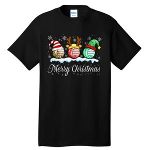 Christmas Volleyball Ball Santa Hat Funny Sport Xmas Tall T-Shirt