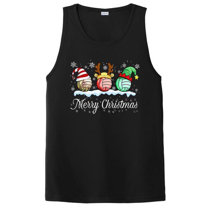 Christmas Volleyball Ball Santa Hat Funny Sport Xmas PosiCharge Competitor Tank