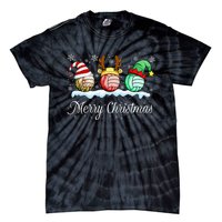 Christmas Volleyball Ball Santa Hat Funny Sport Xmas Tie-Dye T-Shirt