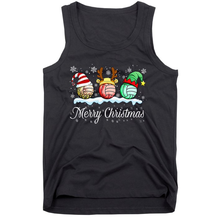 Christmas Volleyball Ball Santa Hat Funny Sport Xmas Tank Top