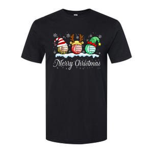 Christmas Volleyball Ball Santa Hat Funny Sport Xmas Softstyle CVC T-Shirt