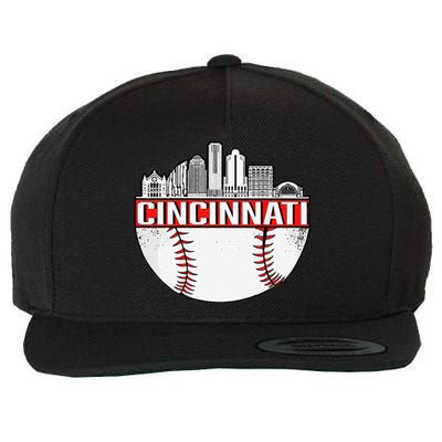 Cincinnati Vintage Baseball Distressed Retro Wool Snapback Cap