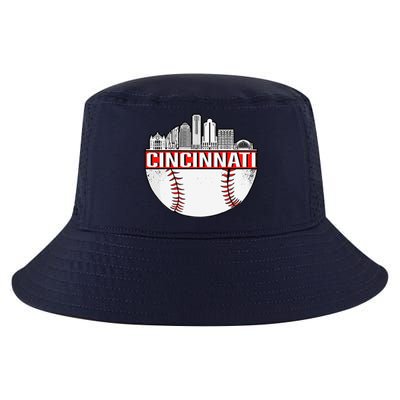 Cincinnati Vintage Baseball Distressed Retro Cool Comfort Performance Bucket Hat