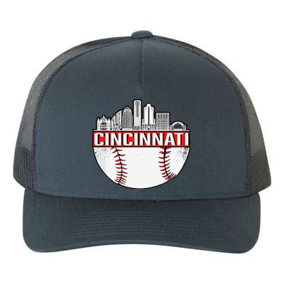 Cincinnati Vintage Baseball Distressed Retro Yupoong Adult 5-Panel Trucker Hat