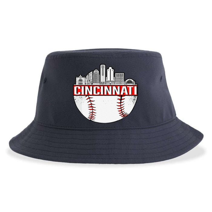 Cincinnati Vintage Baseball Distressed Retro Sustainable Bucket Hat