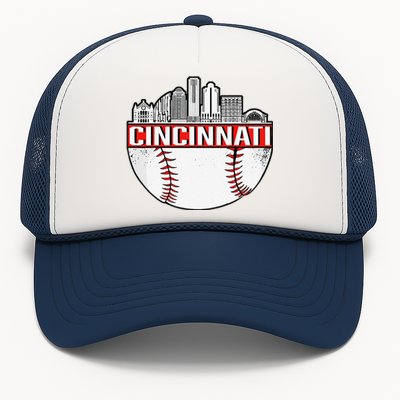 Cincinnati Vintage Baseball Distressed Retro Trucker Hat