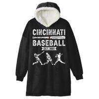 Cincinnati Vintage Baseball Lover Hooded Wearable Blanket