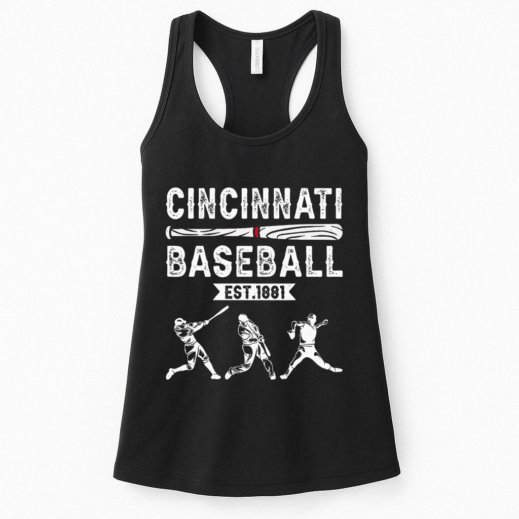 Cincinnati Vintage Baseball Lover Womens Tank Top