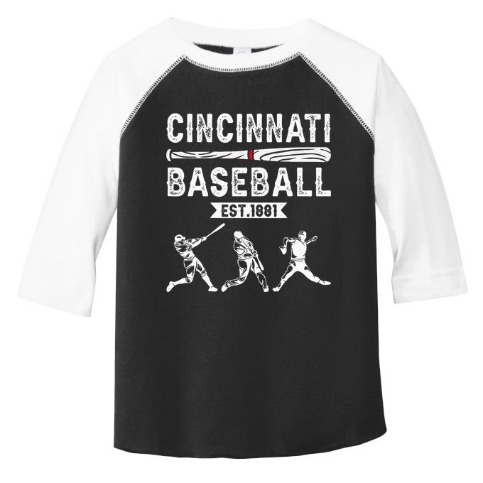 Cincinnati Vintage Baseball Lover Toddler Fine Jersey T-Shirt