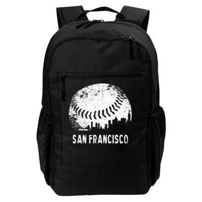 Cool Vintage Baseball San Francisco City Skyline Building SF Daily Commute Backpack