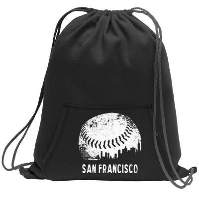 Cool Vintage Baseball San Francisco City Skyline Building SF Sweatshirt Cinch Pack Bag