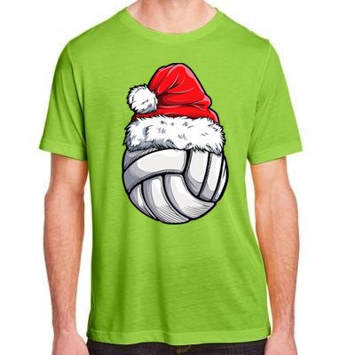 Christmas Volleyball Ball Santa Hat Funny Sport Xmas Adult ChromaSoft Performance T-Shirt