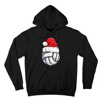 Christmas Volleyball Ball Santa Hat Funny Sport Xmas Hoodie