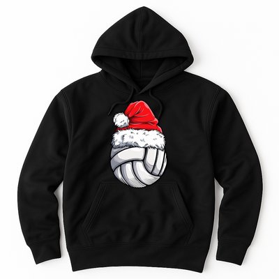 Christmas Volleyball Ball Santa Hat Funny Sport Xmas Hoodie