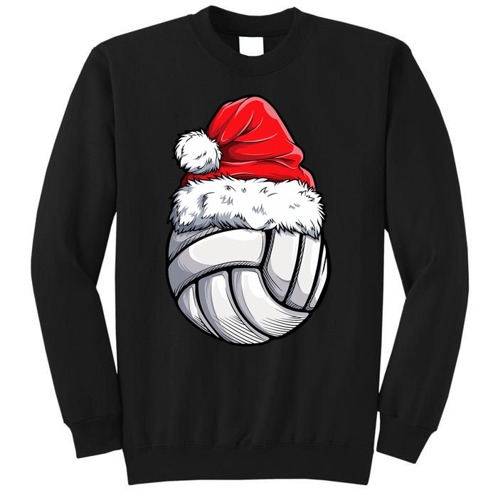 Christmas Volleyball Ball Santa Hat Funny Sport Xmas Sweatshirt