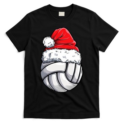 Christmas Volleyball Ball Santa Hat Funny Sport Xmas T-Shirt