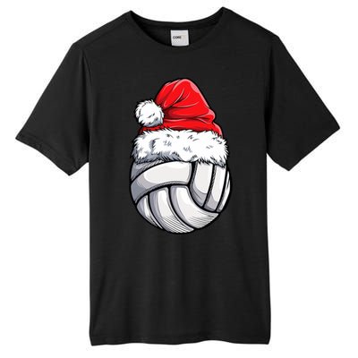 Christmas Volleyball Ball Santa Hat Funny Sport Xmas Tall Fusion ChromaSoft Performance T-Shirt