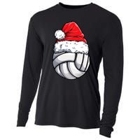 Christmas Volleyball Ball Santa Hat Funny Sport Xmas Cooling Performance Long Sleeve Crew