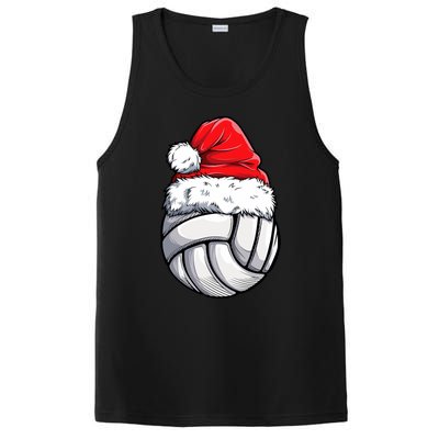 Christmas Volleyball Ball Santa Hat Funny Sport Xmas PosiCharge Competitor Tank