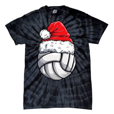 Christmas Volleyball Ball Santa Hat Funny Sport Xmas Tie-Dye T-Shirt