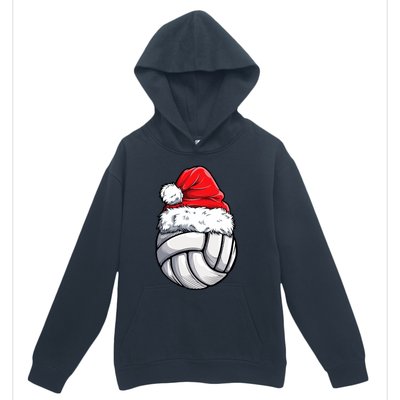 Christmas Volleyball Ball Santa Hat Funny Sport Xmas Urban Pullover Hoodie