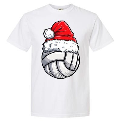 Christmas Volleyball Ball Santa Hat Funny Sport Xmas Garment-Dyed Heavyweight T-Shirt