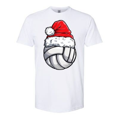 Christmas Volleyball Ball Santa Hat Funny Sport Xmas Softstyle CVC T-Shirt